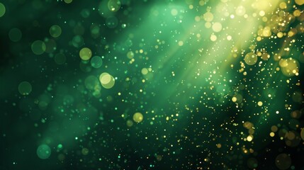 Asymmetric green light burst abstract wallpaper featuring beautiful rays of light on a dark green background, blending shades of green and yellow with a golden green sparkling backdrop &ndash; ideal for cre