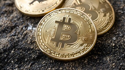 
Bitcoin, copy space for text