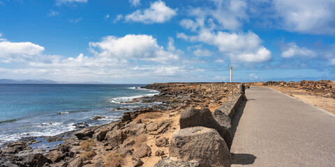Coastal strip to the Faro de Punta Pechiguera lighthouse on Lanzarote
