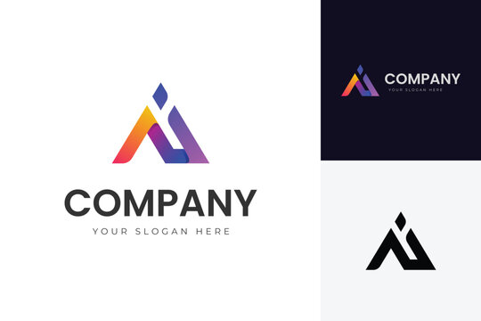 letter Ai tech logo design with gradient shape icon design element for identity business technology and company identity