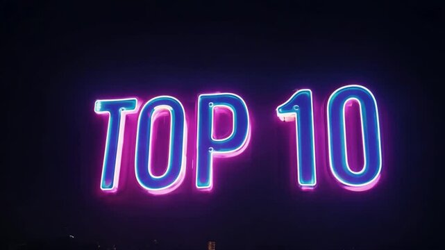 neon sign of Top 10. generative ai 