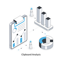 Clipboard Analysis isometric stock illustration. EPS File stock illustration