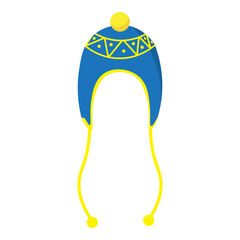 blue yellow winter hat