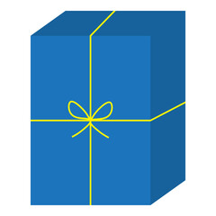 blue gift box with ribbon