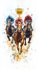 Fototapeta premium Minimalist Background of Geelong Cup Race: A Calm Ocean Horizon with Waves Crashing at Torquay, Victoria 