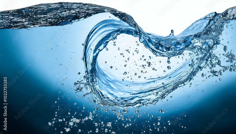 Aufkleber dynamic splash of water creating swirling patterns against a bright background during a serene momen