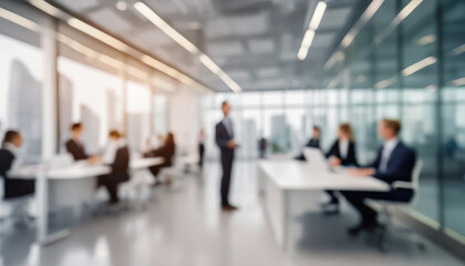 Business meeting in a modern office with professionals discussing strategies and plans during a bright afternoon