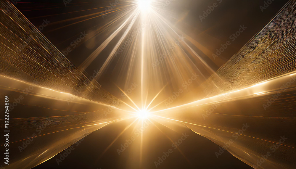 Poster radiant beams of light emerging through a dark corridor, creating a captivating illumination effect 