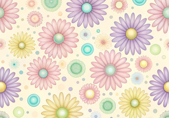 Fototapeta premium seamless pattern with flowers