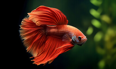 red color of Siamese fighting fish betta Thailand fish movement