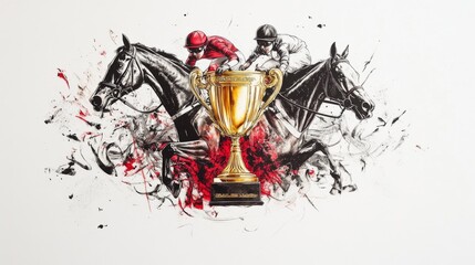 Fototapeta premium Minimalist Background of Geelong Cup Race: A Calm Ocean Horizon with Waves Crashing at Torquay, Victoria 