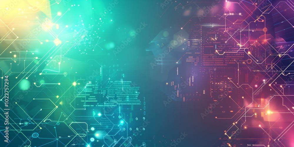 Poster digital technology and science modern bold background. generative ai