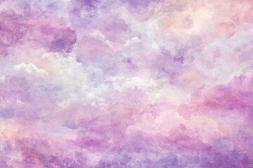 Gentle pastel clouds in shades of purple and pink fill the sky, soft and dreamy atmosphere.