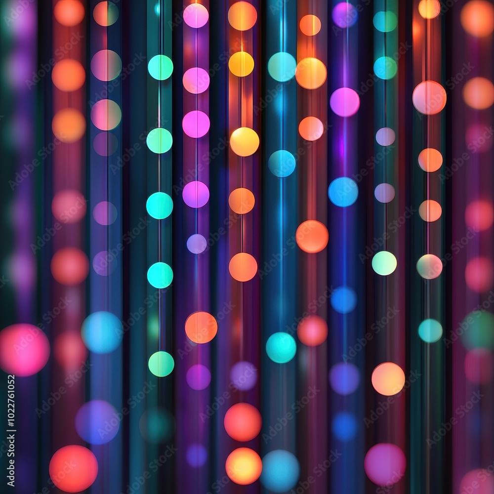 Aufkleber a vibrant display of colorful bokeh lights against a dark background, creating a mesmerizing and fes