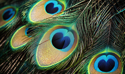 Naklejka premium Peacock feather design, colorful backdrop