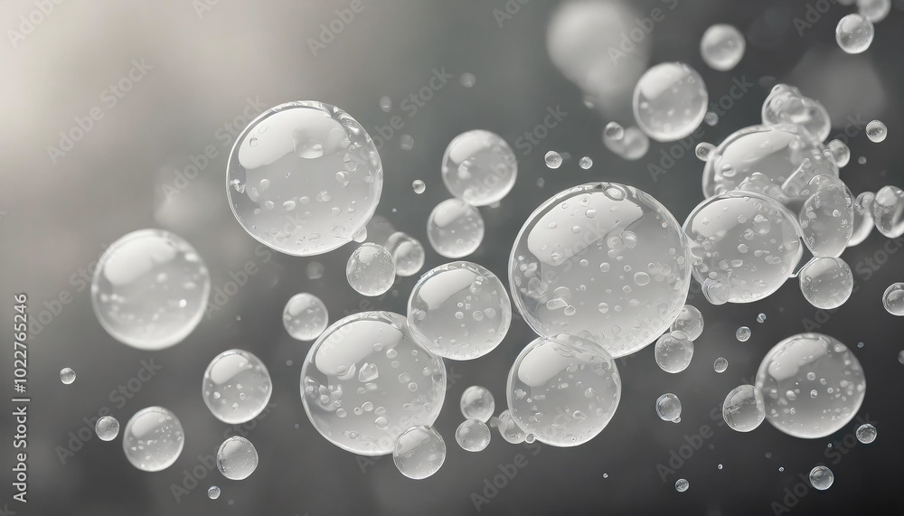 Poster bubbles floating in the air against a textured dark background, capturing the essence of lightness a