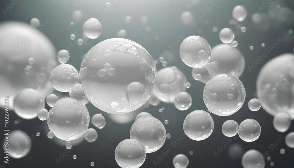 Aufkleber floating bubbles in a soft, illuminated space create a tranquil and dreamy atmosphere during a seren