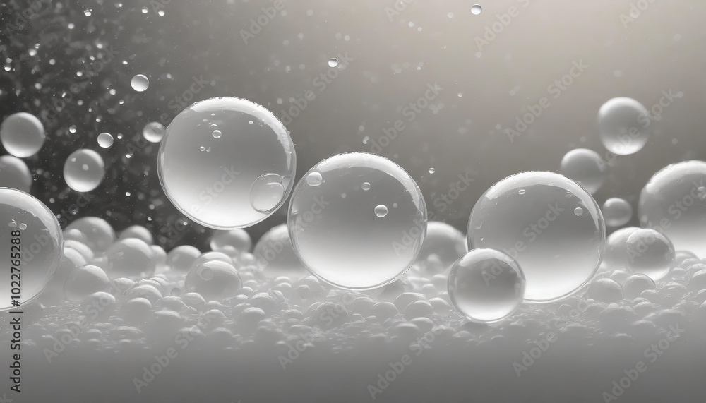 Aufkleber bubbles rising in a misty atmosphere create a calming and ethereal effect during a quiet afternoon