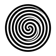 Black abstract swirl or spiral element  icon 