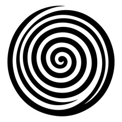 Obraz premium Black abstract swirl or spiral element icon 