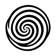 Black abstract swirl or spiral element  icon 