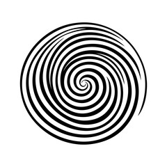 Black abstract swirl or spiral element  icon 