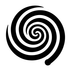 Black abstract swirl or spiral element  icon 