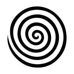 Black abstract swirl or spiral element  icon 