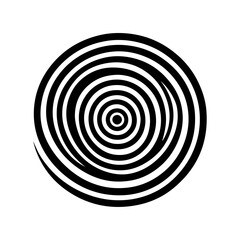 Black abstract swirl or spiral element  icon 