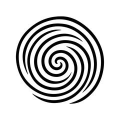 Black abstract swirl or spiral element  icon 