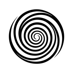 Black abstract swirl or spiral element  icon 