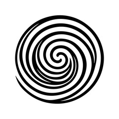 Fototapeta premium Black abstract swirl or spiral element icon 
