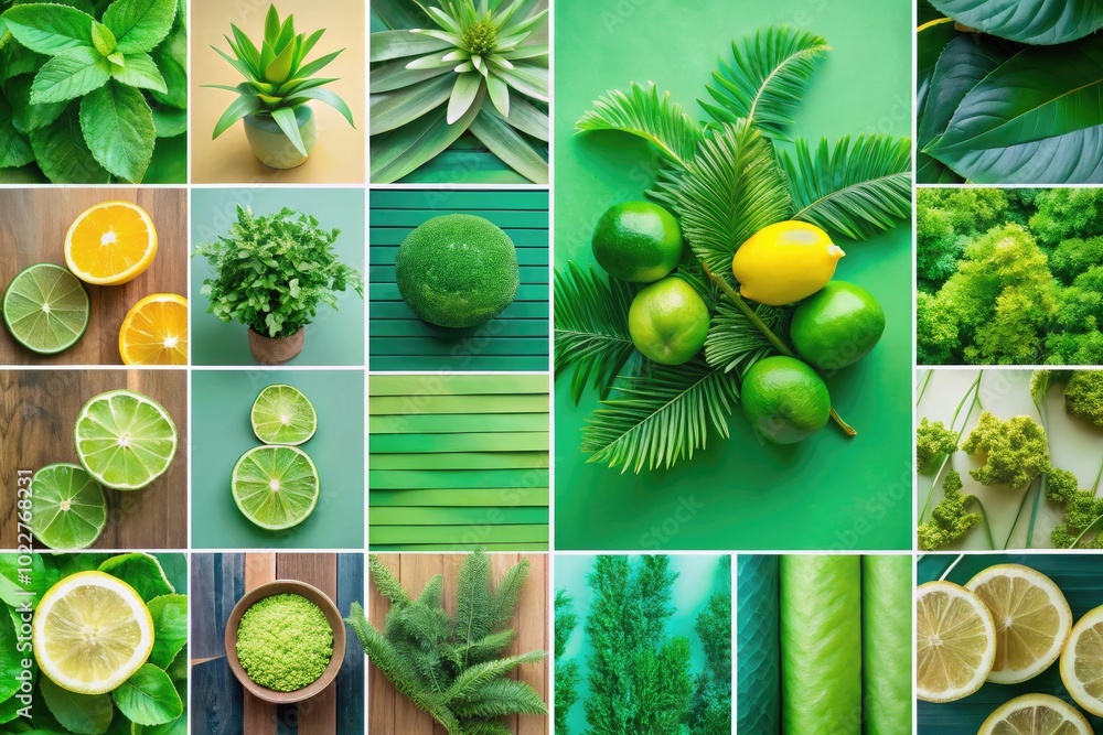 Poster soft green and light color palette for serene and calming backgrounds and design projects