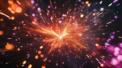 Obraz premium Colorful Fireworks Display Lighting Up the Night Sky for New Year Celebration