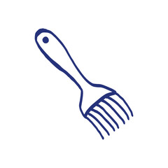 Culinary brush. Kitchenware sketch. Doodle line vector kitchen utensil and tool. Cutlery illustration