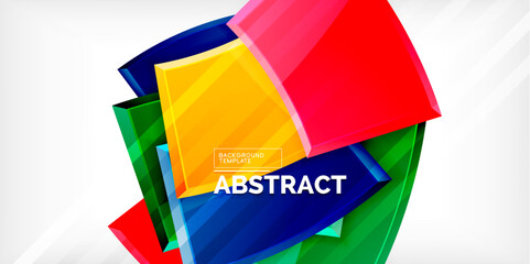 Colorful geometric abstract shapes. Illustration For Wallpaper, Banner, Background, Card, Book Illustration, landing page