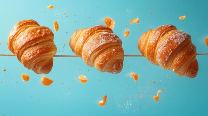 creative installation of croissants