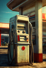 Ancient gasoline pump. Generative AI