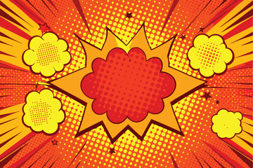 Colorful Comic Book Explosion with Rays