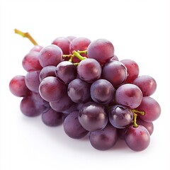 Fototapeta premium A cluster of grapes on a white background.