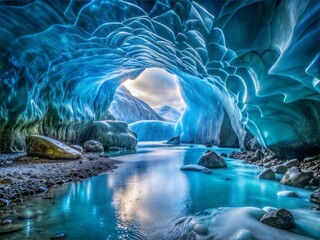 Blue Crystal Ice Cave Entrance