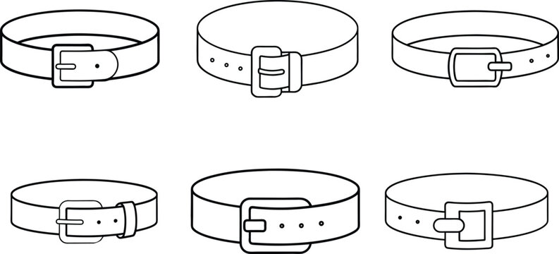 Classic Basic Belt with Buckle Featuring a Vector Illustration for Timeless Style set
