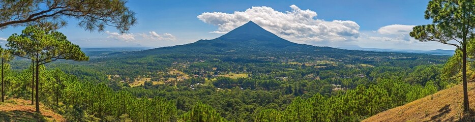 Fototapeta premium Panoramic view of the beautiful mountains