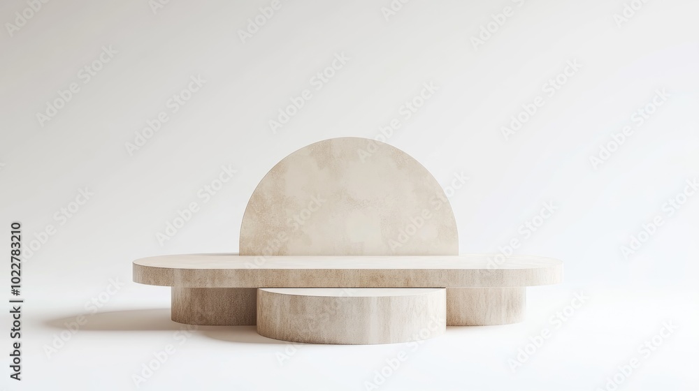 Poster 3D rendering of a podium product display stand against a white background