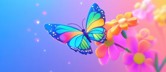 Beautiful Butterfly Sitting On Flower In A Summer Garden