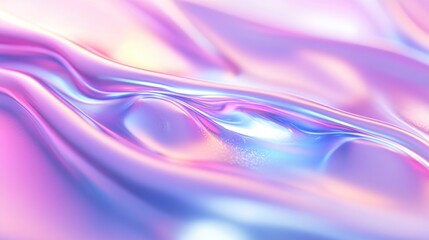 Abstract Fluid Iridescent Shimmering Pearlescent Neon Luster Holographic Background Wavy 3D Render Gradient Texture Foil Flowing In The Wind Blurred Reflective Surface Pattern