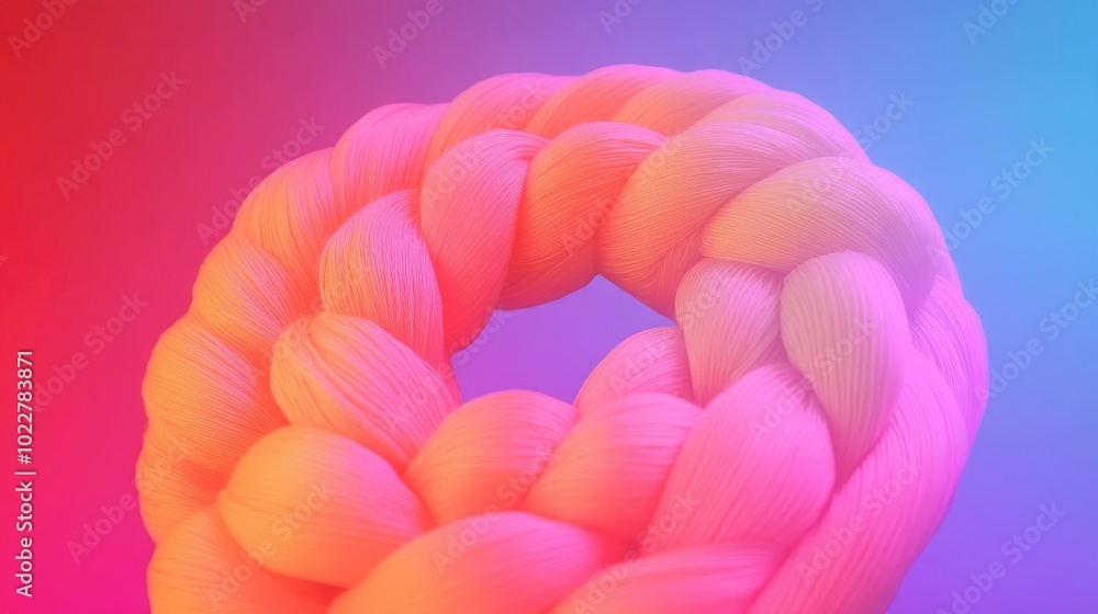 Aufkleber close up of soft focused red yarn threads for crafting and knitting projects
