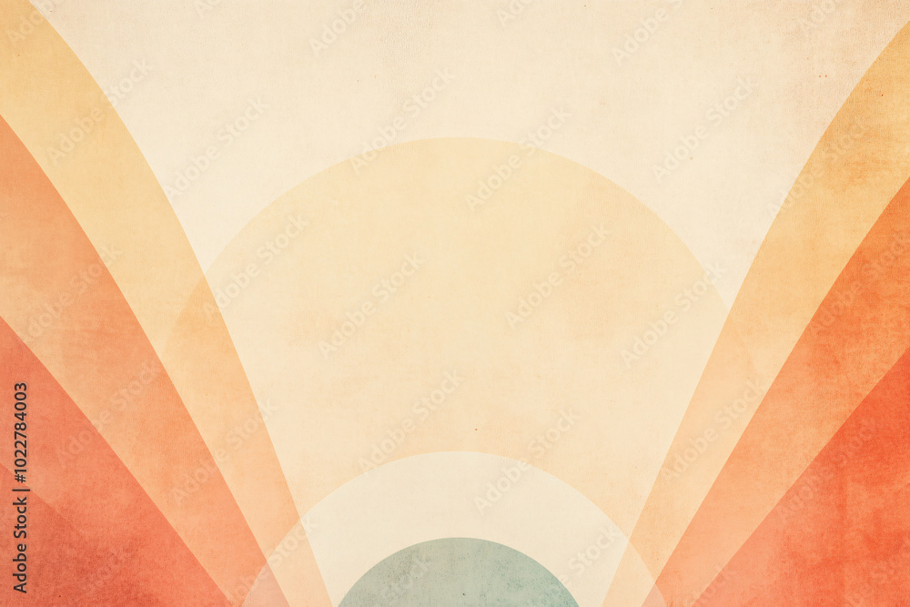 Poster soft abstract design featuring layered arches in warm colors creating a soothing and harmonious visu