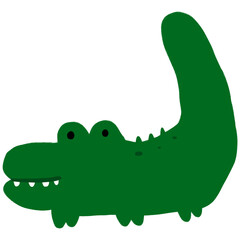 Crocodile Cartoon illustration Crocodile Crayon Style Cartoon Animal Kid Drawing Style
