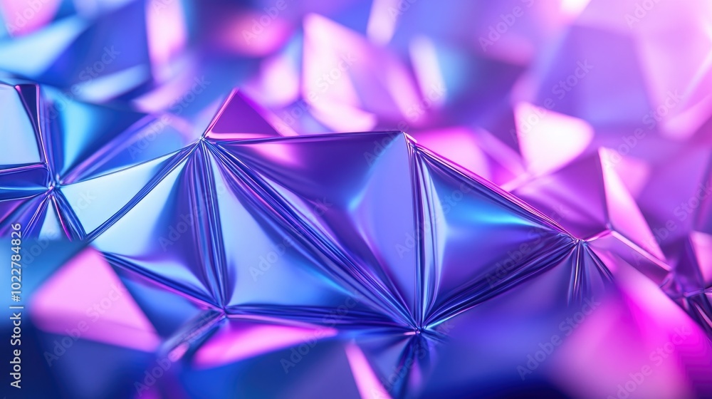 Poster 3d rendering of an abstract geometric background in purple and blue hues suitable for advertising te